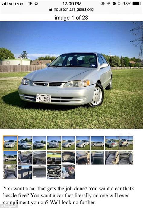 1999 toyota corolla craigslist ad|toyota camry meme.